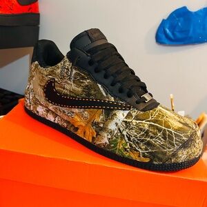 Camo Sneakers with Black and Orange Details